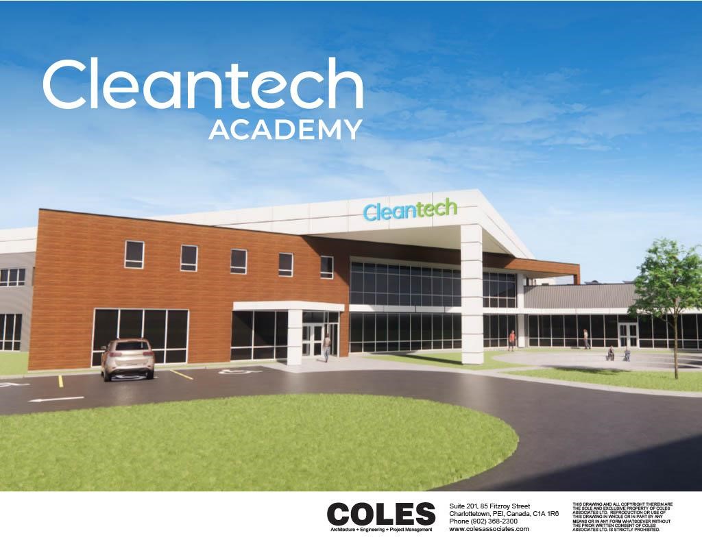 Engineer drawing of exterior of PEI Cleantech Academy