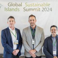 David O'Sullivan with other speakers at the Global Sustainable Island Summit