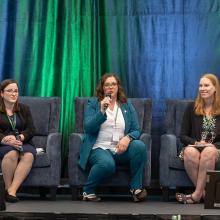 Sandra Moore speaking about women in cleantech